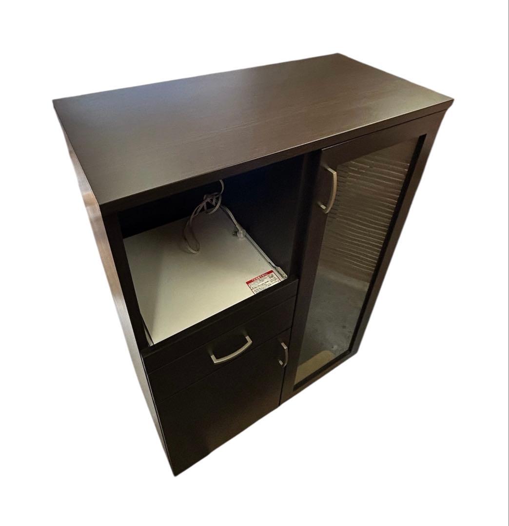 ★美品‼︎ ニトリ レンジボード スライドテーブル ダークブラウン キッチン家具