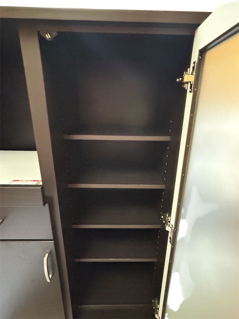 ★美品‼︎ ニトリ レンジボード スライドテーブル ダークブラウン キッチン家具