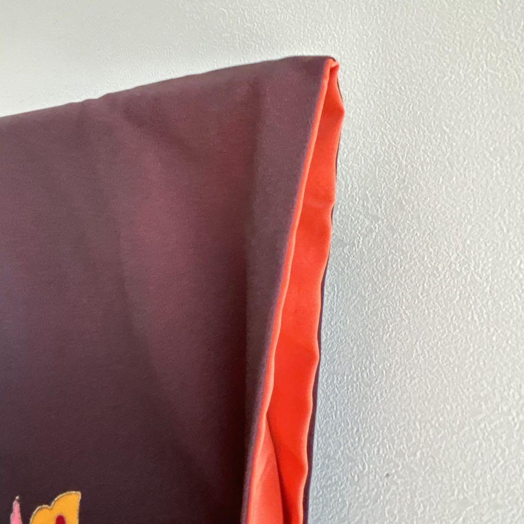 セット　七五三７歳女の子　着物＆帯＆袖なし長襦袢＆小物　黒×赤　蝶　金プリント