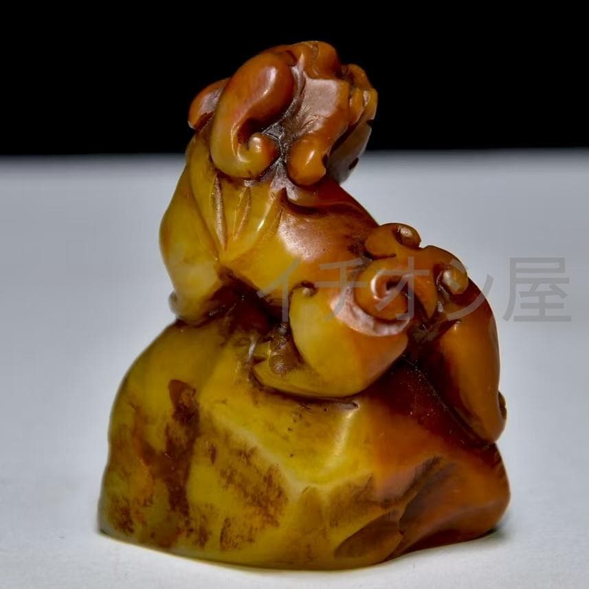 中国古美術 仲孫銘 寿山田黄石彫 随形印鑑 共箱 篆刻 古玩 骨董品 時代物