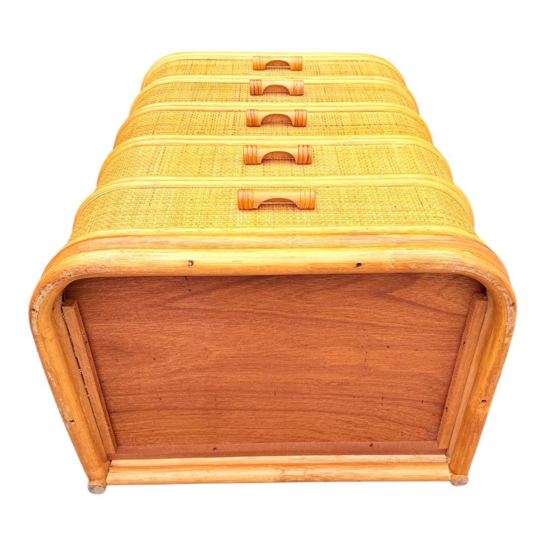 ラタン　5段　籐　棚　チェスト　アンティーク