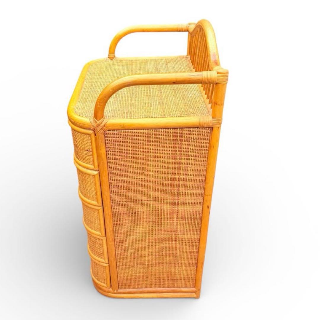 ラタン　5段　籐　棚　チェスト　アンティーク