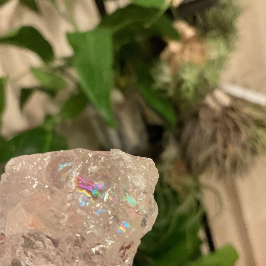 ラスト1点！ マダガスカル産　かち割り水晶　ガラスと真鍮のトレーセット