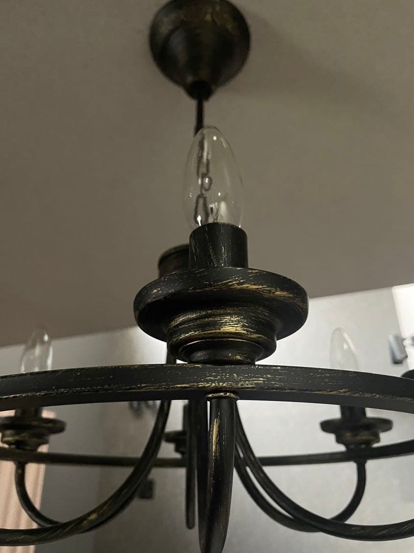 【極美品】5灯 シャンデリア アンティークブラック