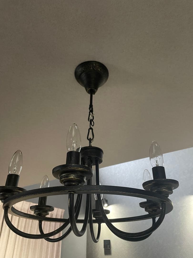 【極美品】5灯 シャンデリア アンティークブラック