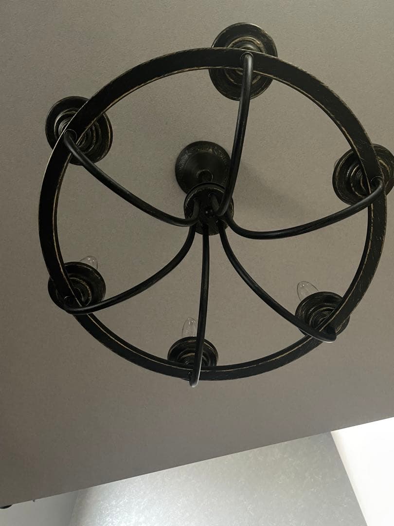 【極美品】5灯 シャンデリア アンティークブラック