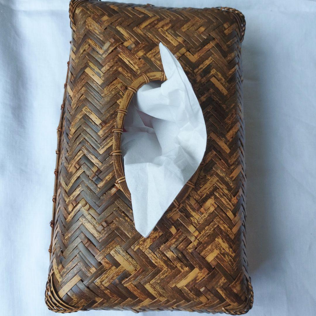 未使用　公長齋小菅　京都　竹細工　竹製品　ティッシュケース　秀逸　日本製　伝統