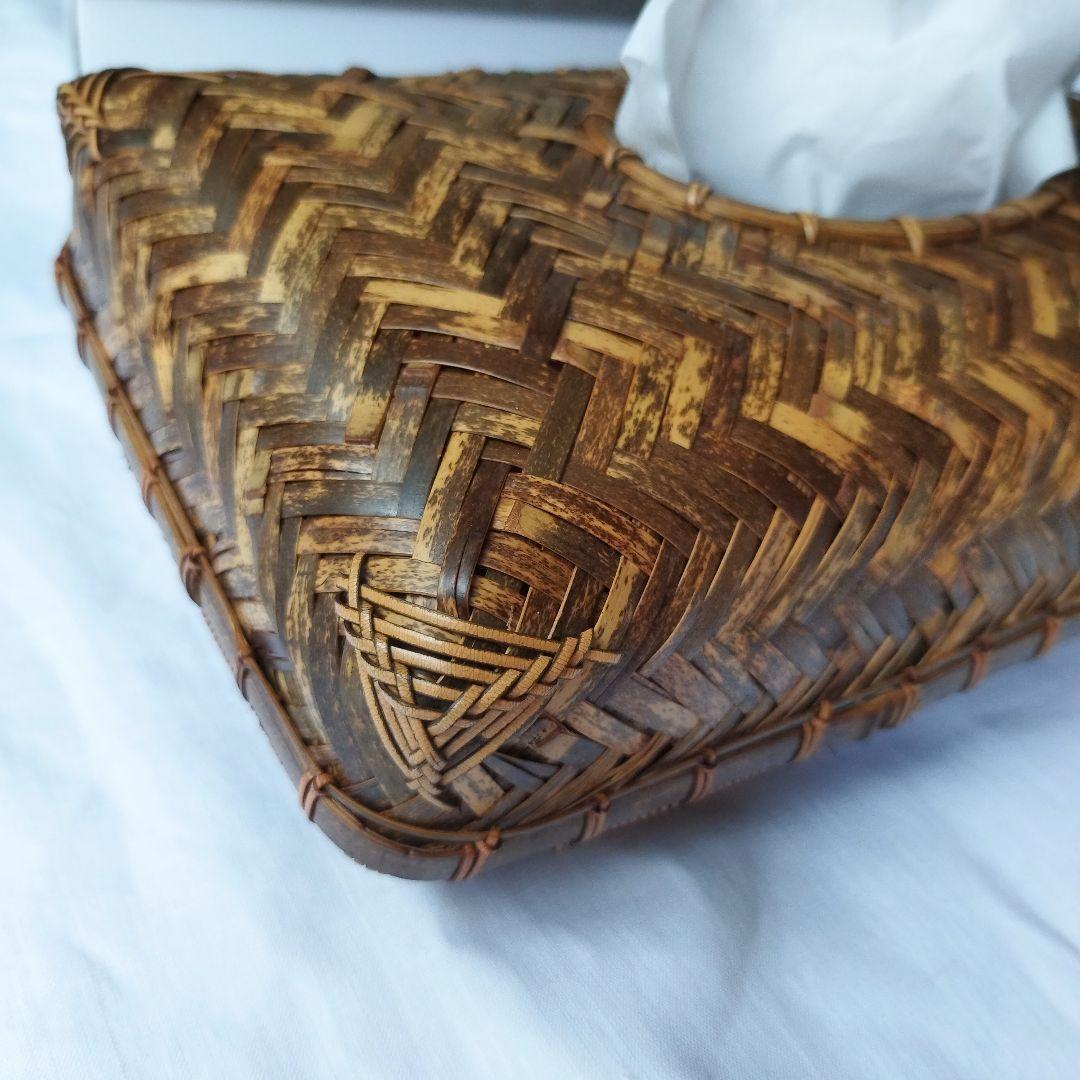 未使用　公長齋小菅　京都　竹細工　竹製品　ティッシュケース　秀逸　日本製　伝統