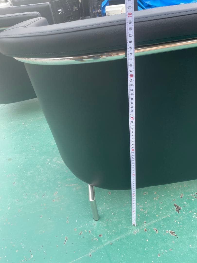 美品　2人掛け￼ソファー￼合皮クラブチェア◎モダンデザイン　店舗サロン書斎3\3