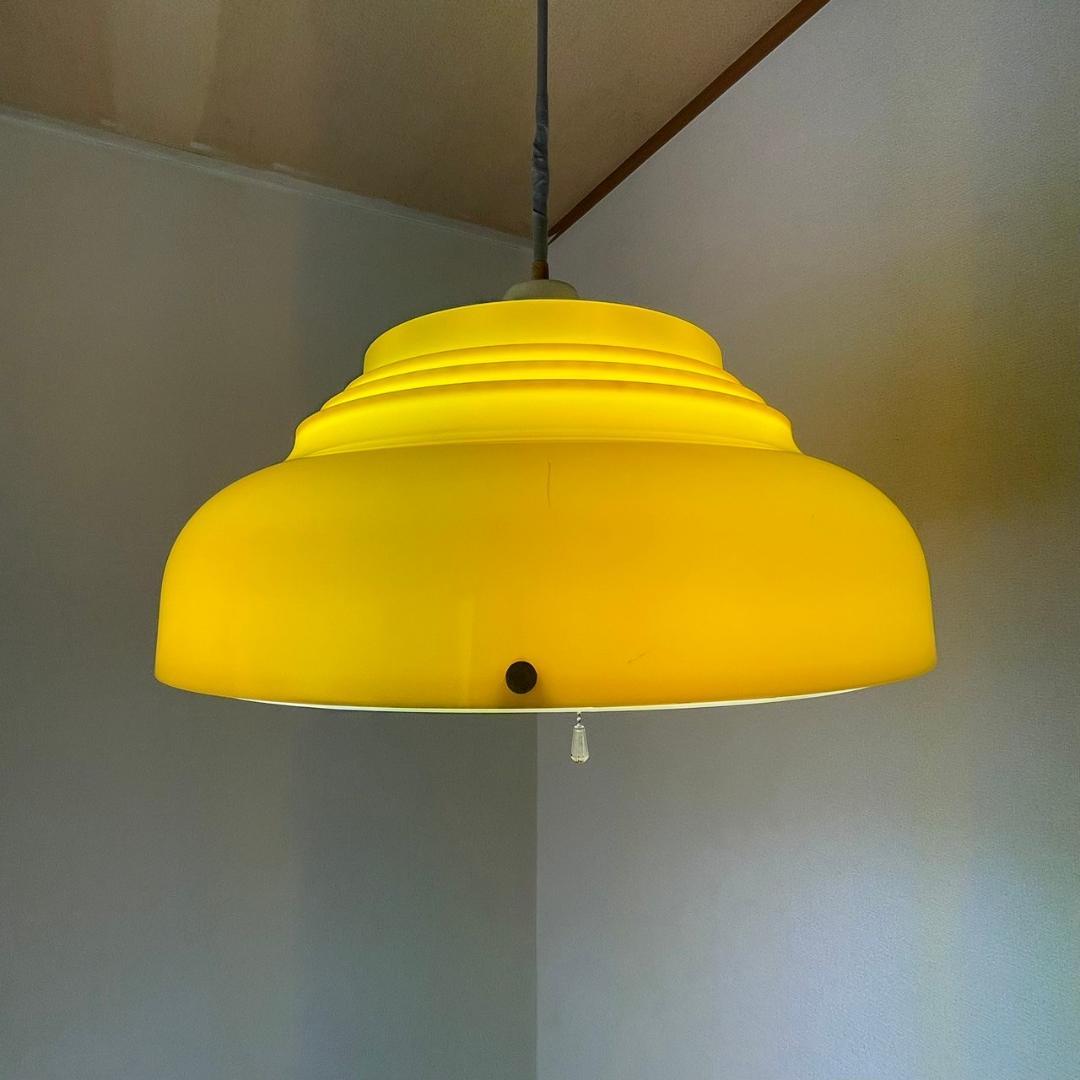 昭和レトロ 東芝 ペンダントライト イエロー 天井照明 ヴィンテージ