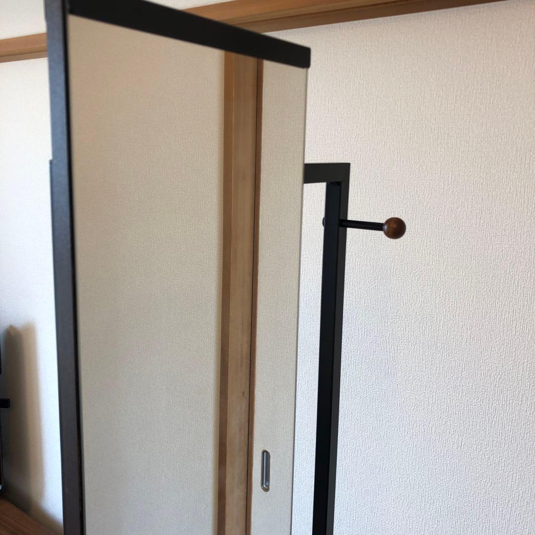 【最終お値下げ】ベルメゾン　ハンガーラック付きスタンドミラー