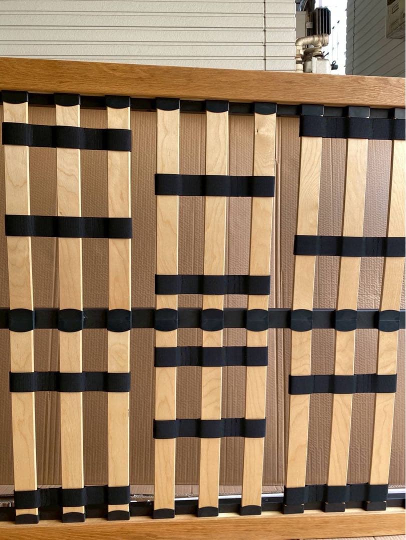 直接引き取りのみ　無印良品 セミダブル ベッドフレーム（オーク材・脚付き）