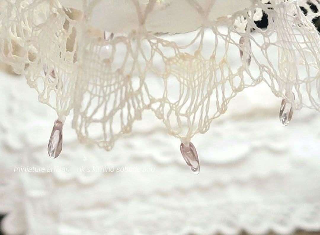 ミニチュア　フランスアンティークレース　　 ランプシェード　Led　ドールハウス