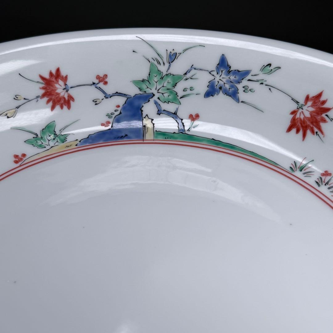 重要無形文化財指定　十三代　柿右衛門　錦　花鳥紋　菓子器　鳳凰図　26.4cm