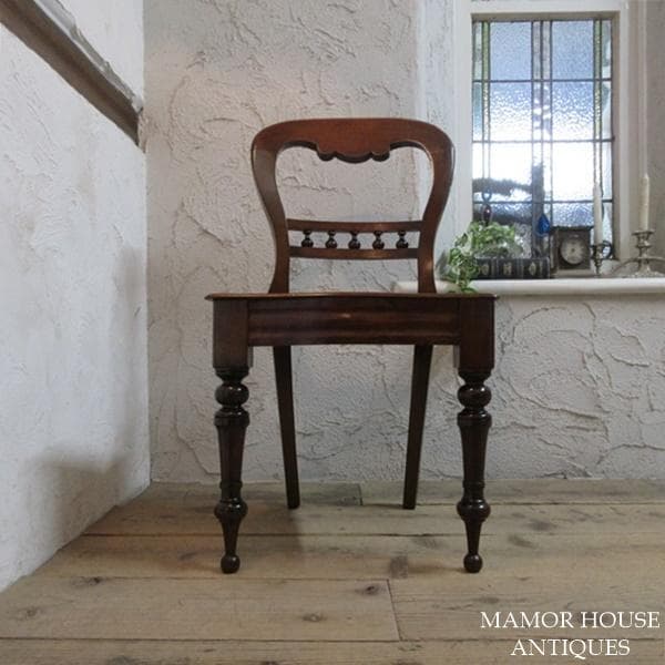 イギリス アンティーク 家具 ホールチェア 椅子 イス 木製 英国 4282e