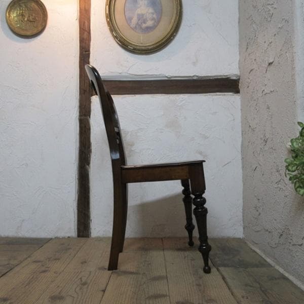 イギリス アンティーク 家具 ホールチェア 椅子 イス 木製 英国 4282e