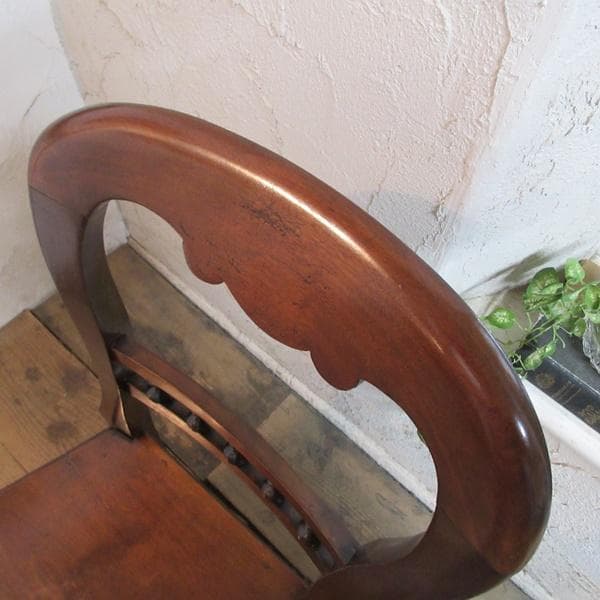 イギリス アンティーク 家具 ホールチェア 椅子 イス 木製 英国 4282e