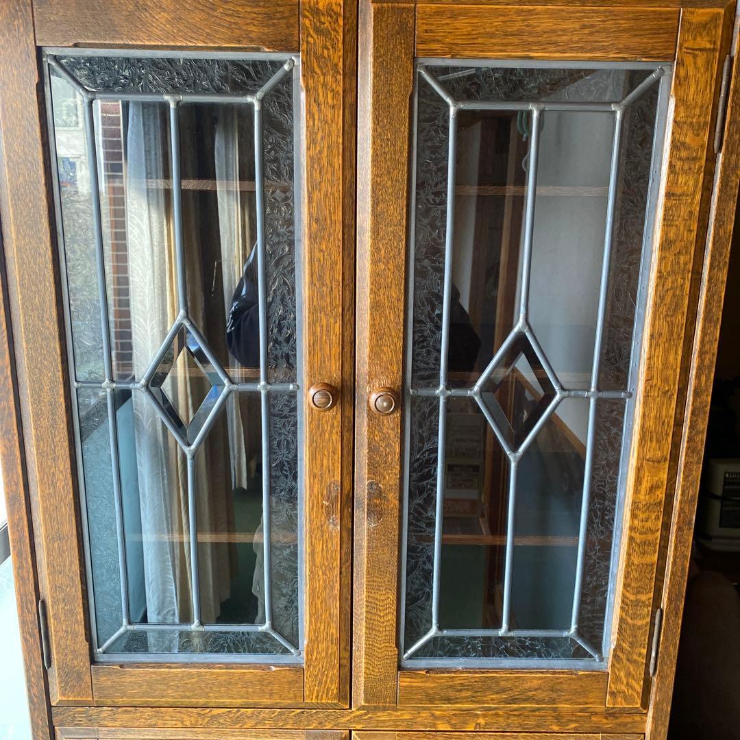 英国アンティーク調　木製ブックシェルフ/本棚/食器棚/飾り棚/収納ラック