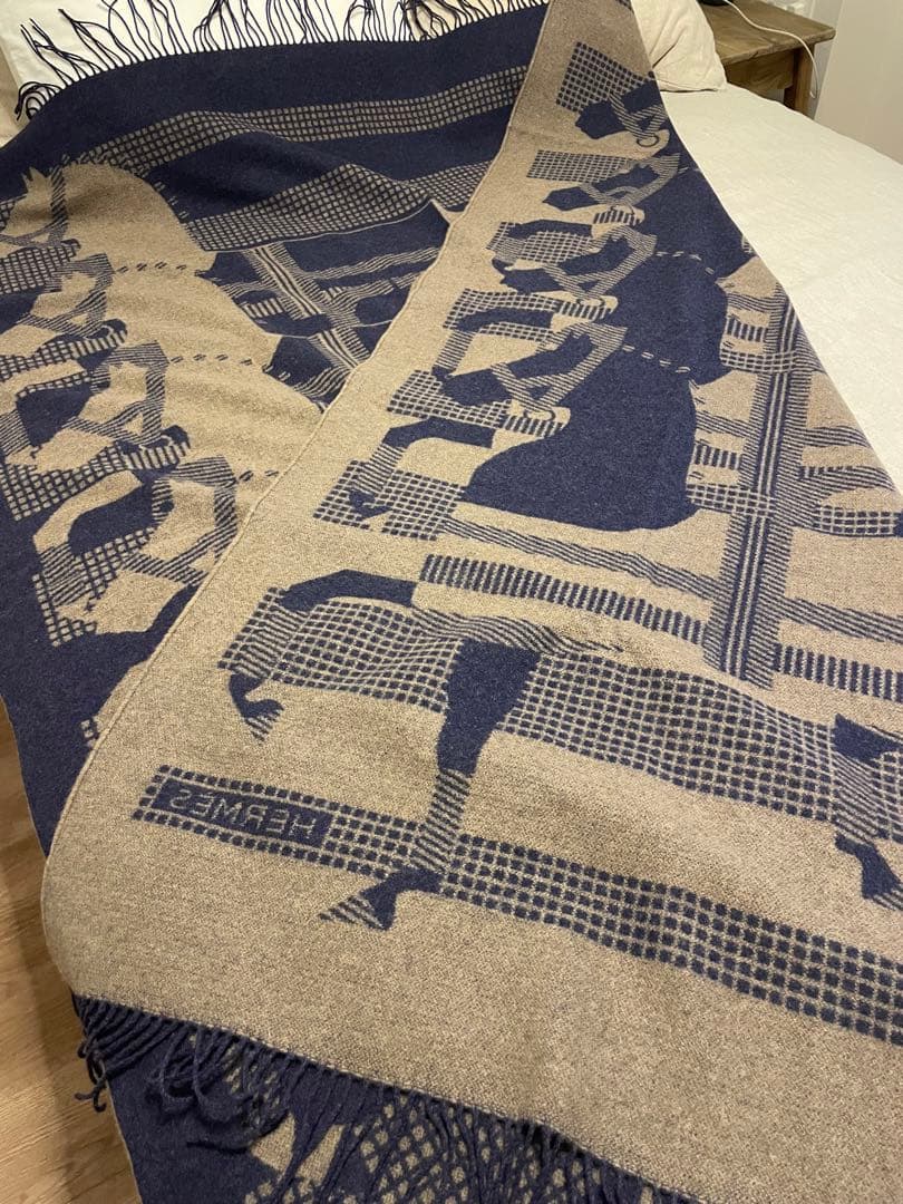 エルメスHermes Rocabar プレード ブランケット カシミヤ