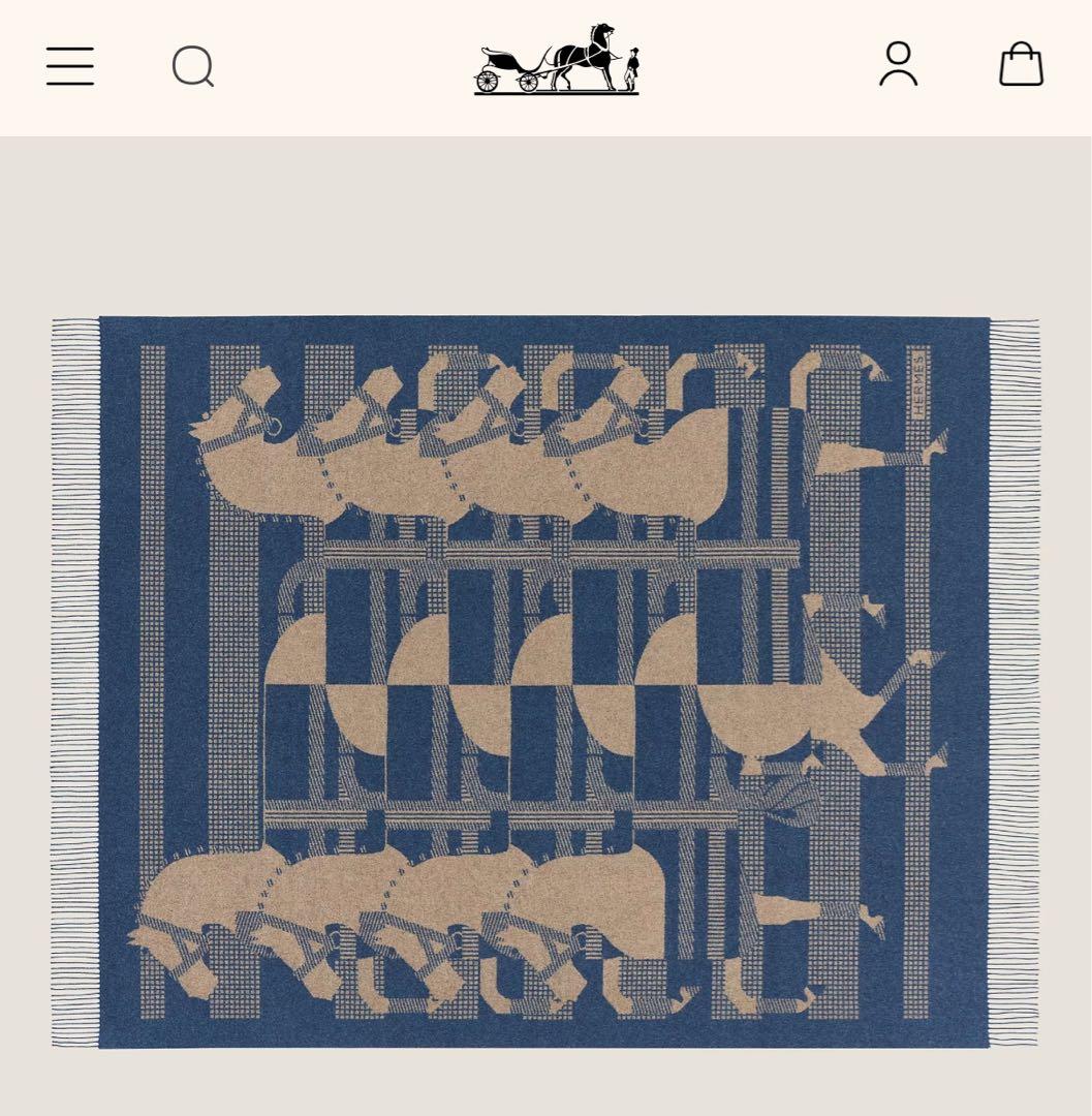 エルメスHermes Rocabar プレード ブランケット カシミヤ