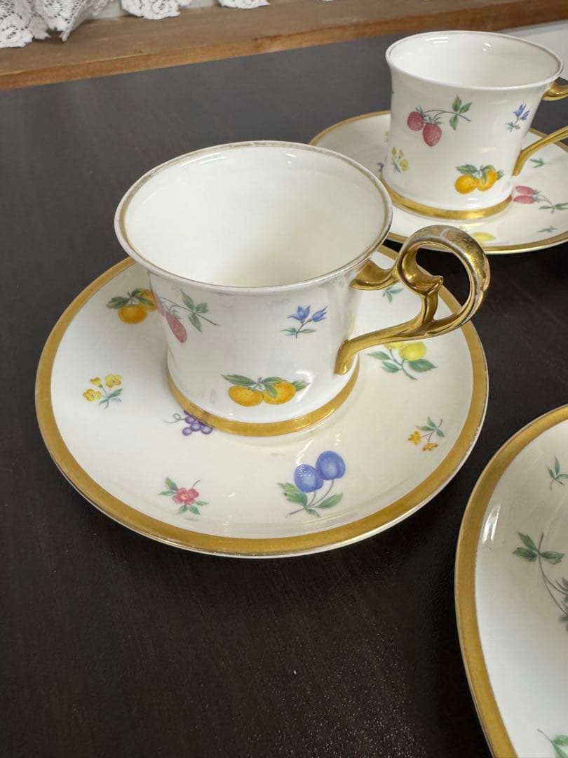 Sango Magna 三郷陶器 カップ&ソーサー 6客セット フルーツ 金縁