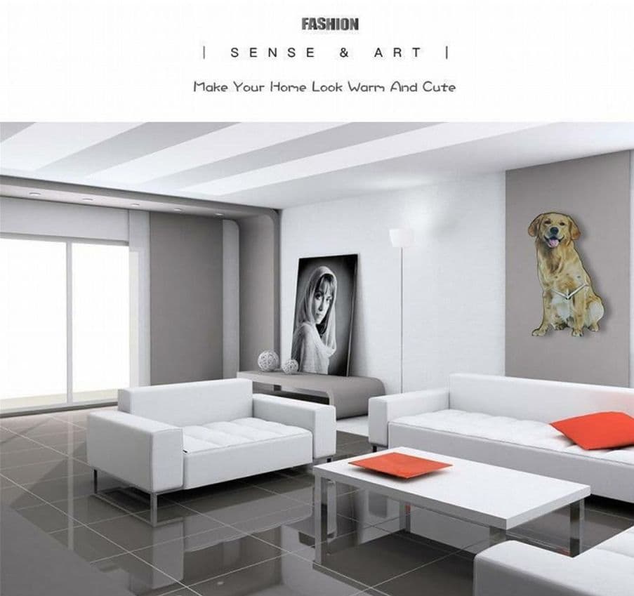 【リアル】壁掛け ペット時計 かわいい ゴールデンレトリバー インテリア