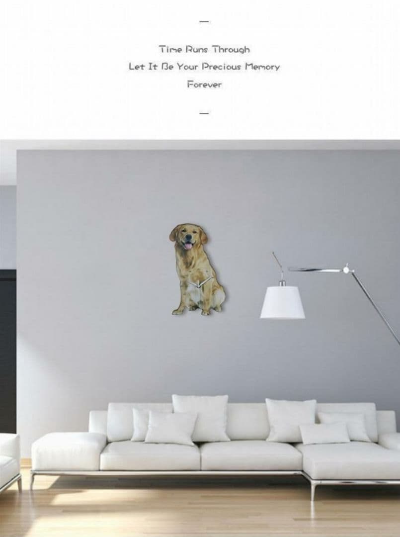 【リアル】壁掛け ペット時計 かわいい ゴールデンレトリバー インテリア