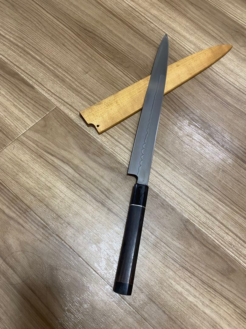 長寿　玄海正国　仙 水焼本焼　柳刃包丁　水本焼き　包丁　尺1 中子正国　彫る