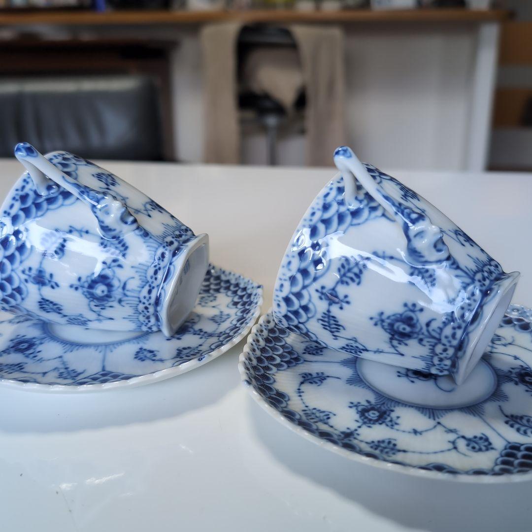 ロイヤルコペンハーゲン カップ・ソーサーセット フルレース 顔付 2客