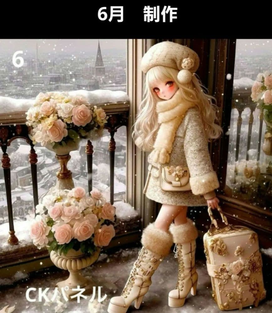 ツキネコ 様　【4月購入】　ご依頼品　女の子パネル生地　ハンドメイド