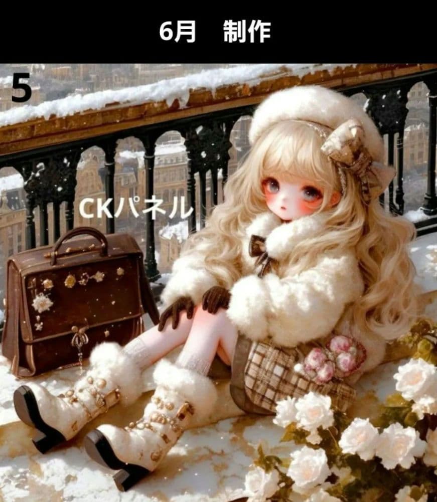 ツキネコ 様　【4月購入】　ご依頼品　女の子パネル生地　ハンドメイド