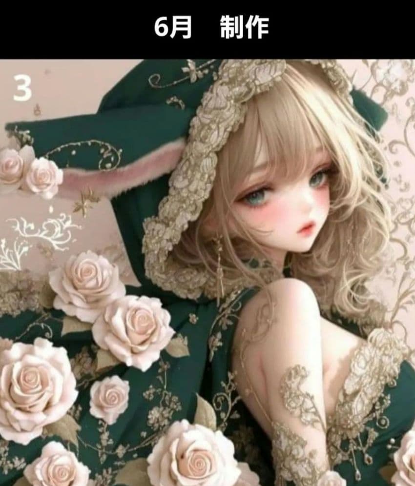 ツキネコ 様　【4月購入】　ご依頼品　女の子パネル生地　ハンドメイド