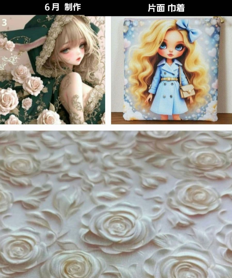 ツキネコ 様　【4月購入】　ご依頼品　女の子パネル生地　ハンドメイド