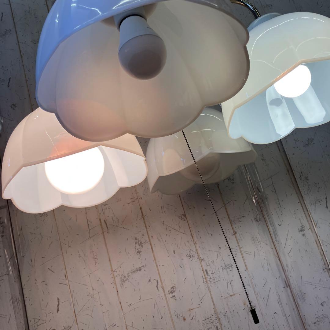 ②丸善電機 ラッキー 花モチーフ 4灯シャンデリア 白熱灯器具 テーブルライト