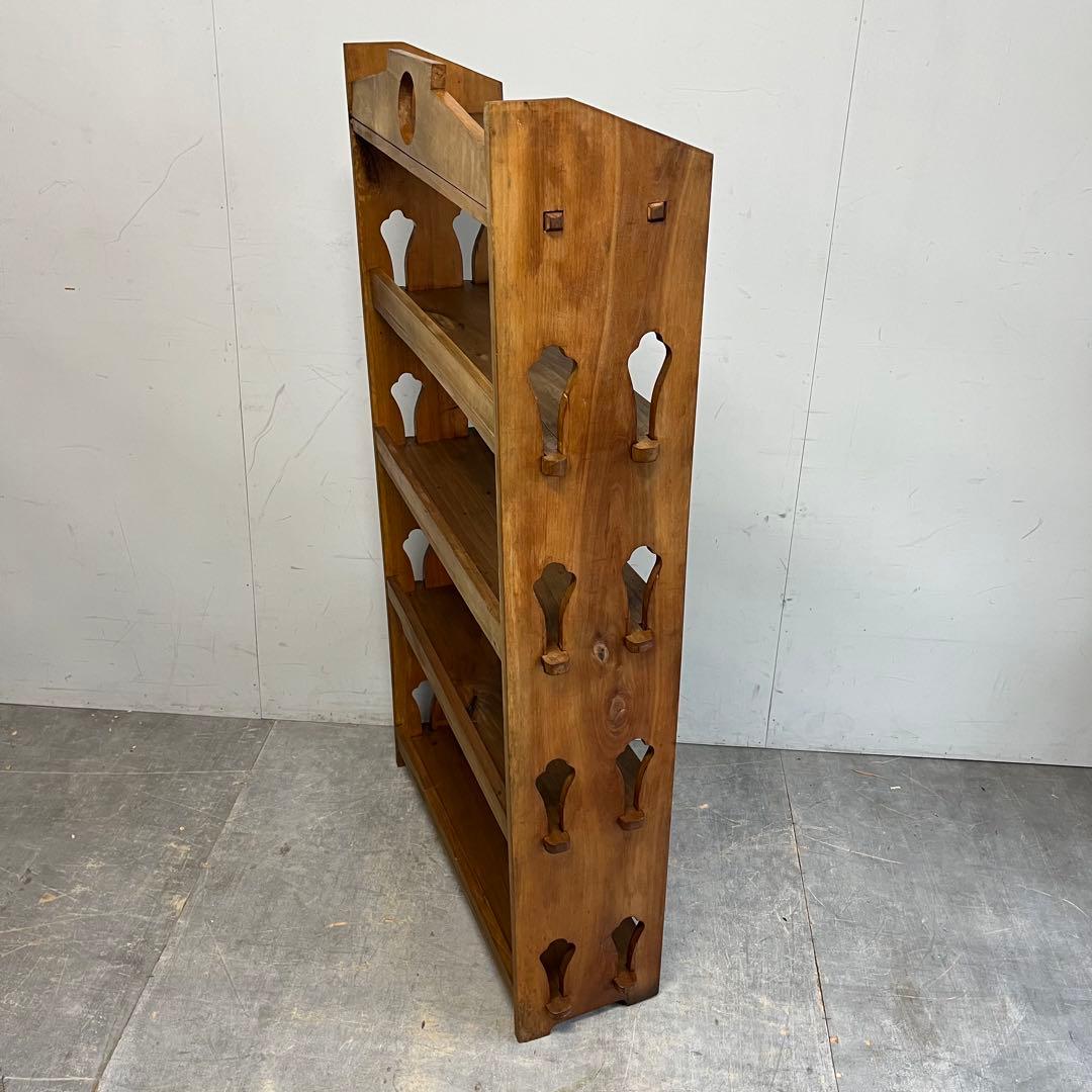 アンティーク 飾り棚 オープンラック 無垢材 昭和レトロ z508