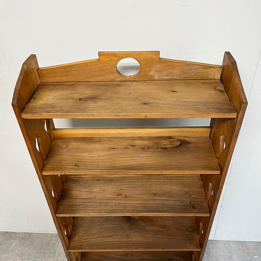 アンティーク 飾り棚 オープンラック 無垢材 昭和レトロ z508