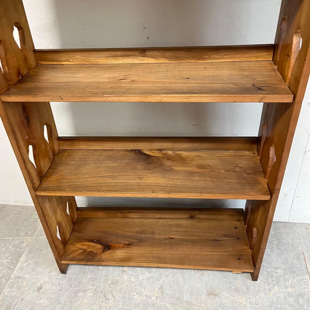 アンティーク 飾り棚 オープンラック 無垢材 昭和レトロ z508