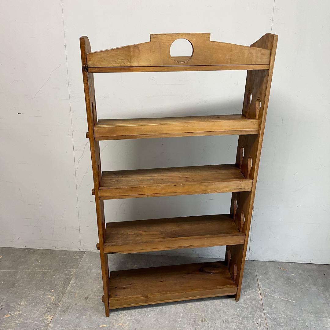アンティーク 飾り棚 オープンラック 無垢材 昭和レトロ z508