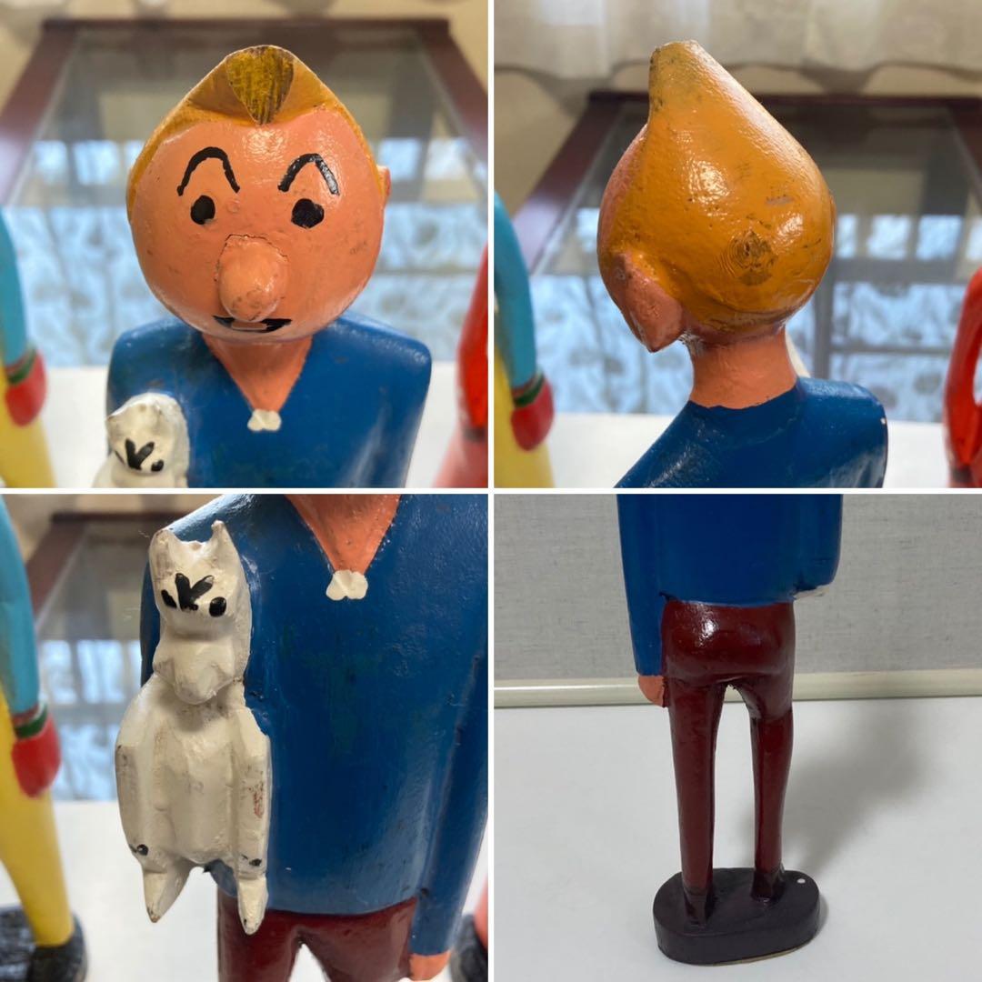 アフリカ コロン人形 タンタン 木製 ハンドペイント レトロ