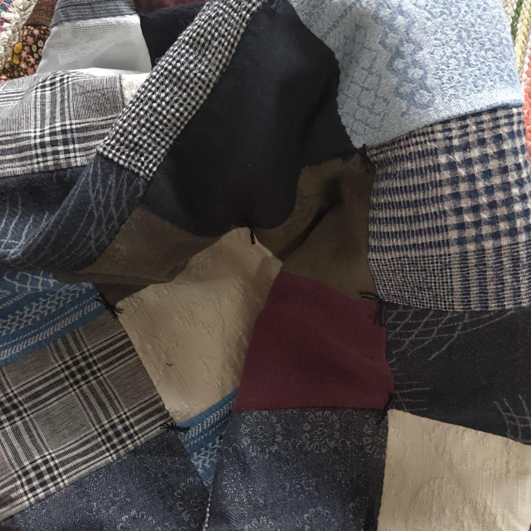 お値下げハンドメイドパッチワーク暖か大判ブランケット群言堂 松場登美 藍