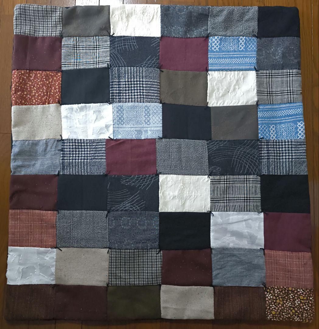 お値下げハンドメイドパッチワーク暖か大判ブランケット群言堂 松場登美 藍