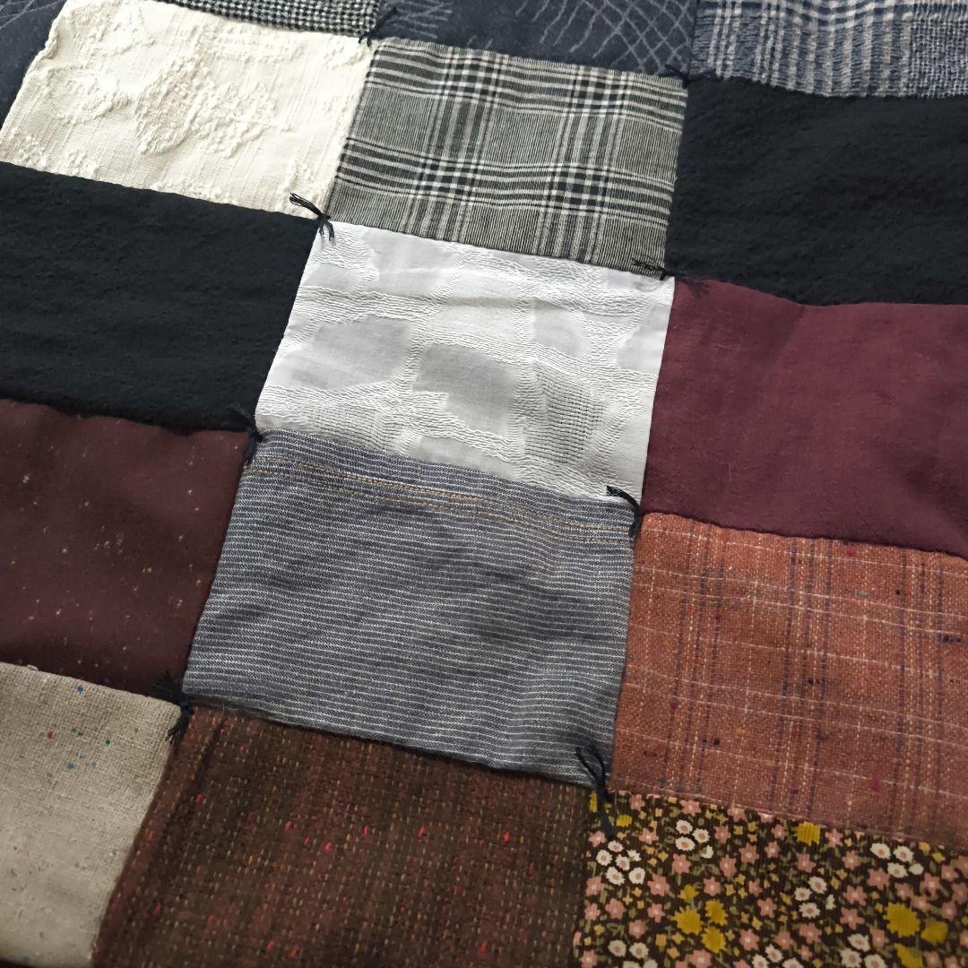 お値下げハンドメイドパッチワーク暖か大判ブランケット群言堂 松場登美 藍