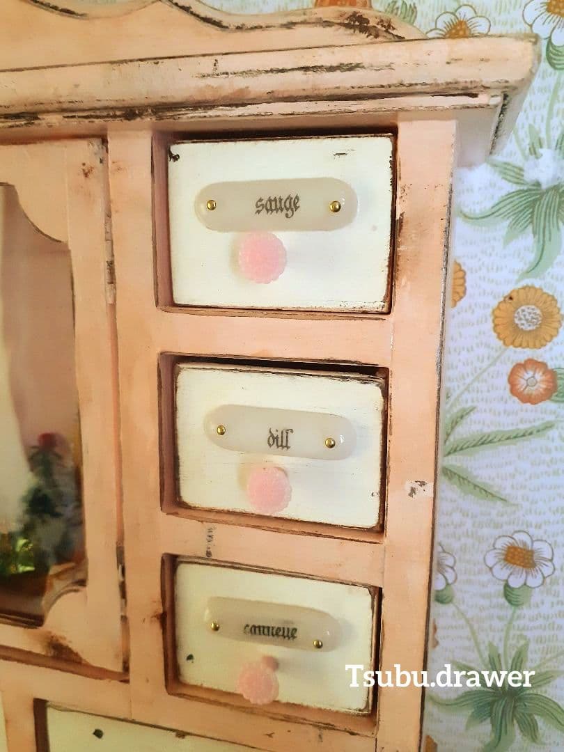 アンティーク・ヴィンテージ調　シャビー　ドロワー　ウォールシェルフ