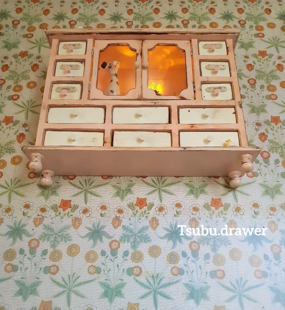 アンティーク・ヴィンテージ調　シャビー　ドロワー　ウォールシェルフ