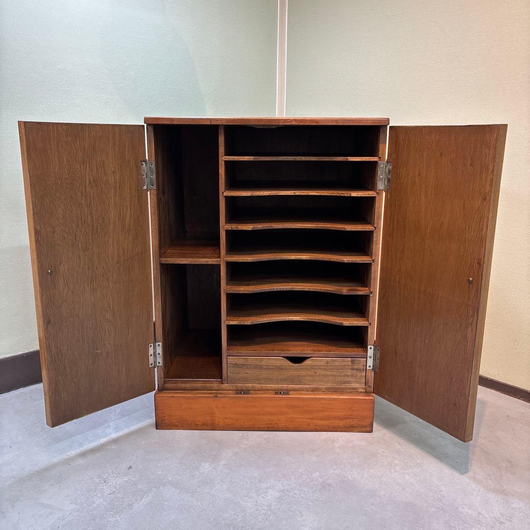 【最終値下げ】アンティーク　木製レコードラック｜ウッドラック　古家具　レコード