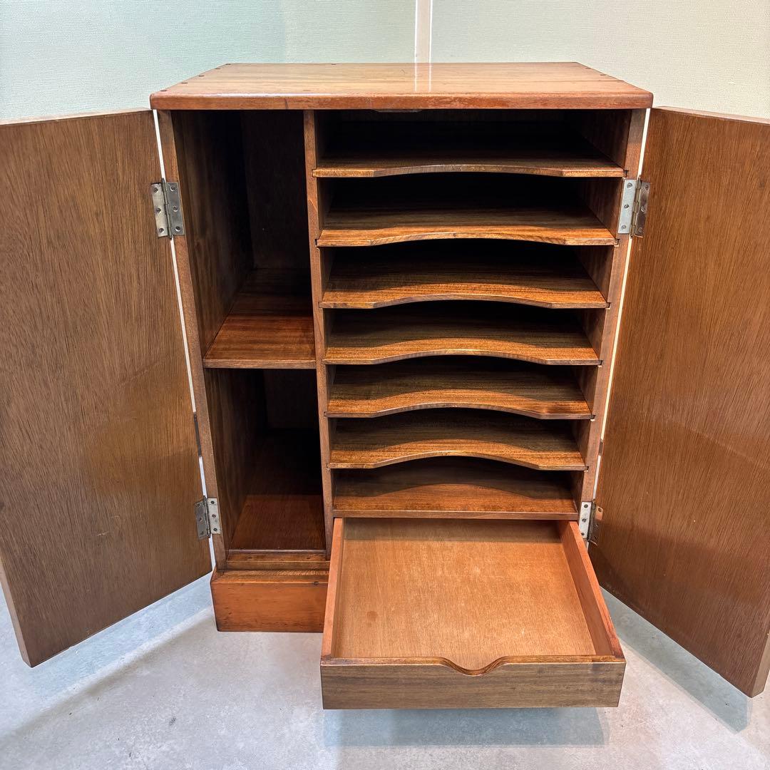 【最終値下げ】アンティーク　木製レコードラック｜ウッドラック　古家具　レコード