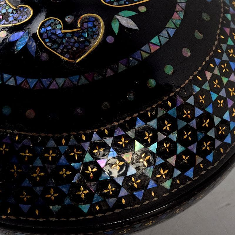 茶道具 黒漆 青貝 螺鈿装飾 香合 時代箱 V 8831