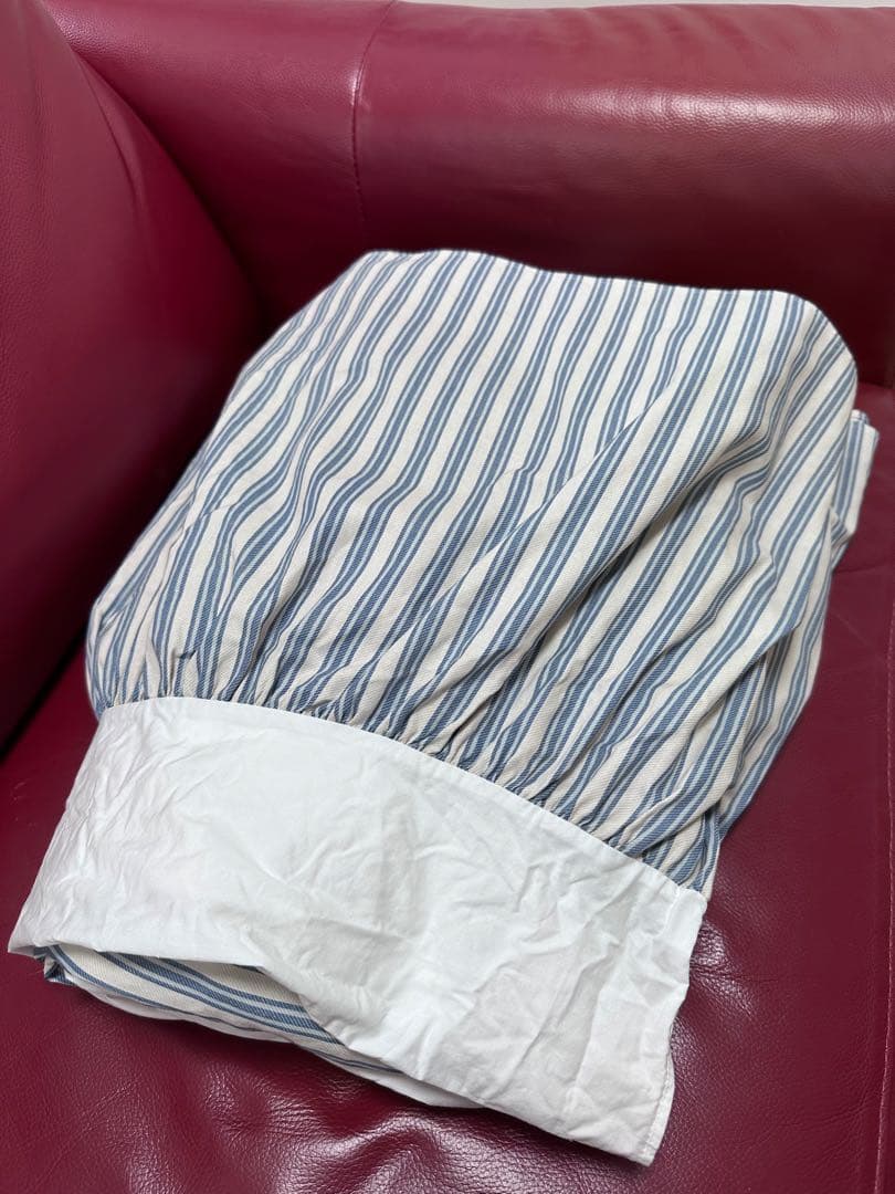 ☆激レア　ラルフローレン　ベッドスカート　セミダブル　青ストライプ　シーツ☆