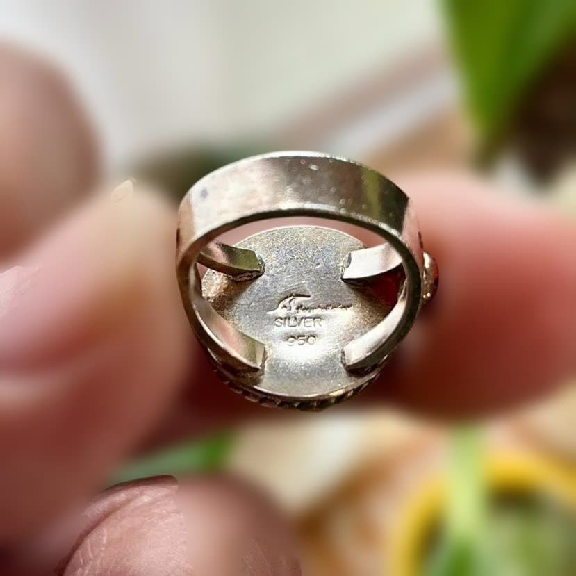 天然ナチュラル ケルマーン(ペルシャ) ターコイズ シルバーリング sv950