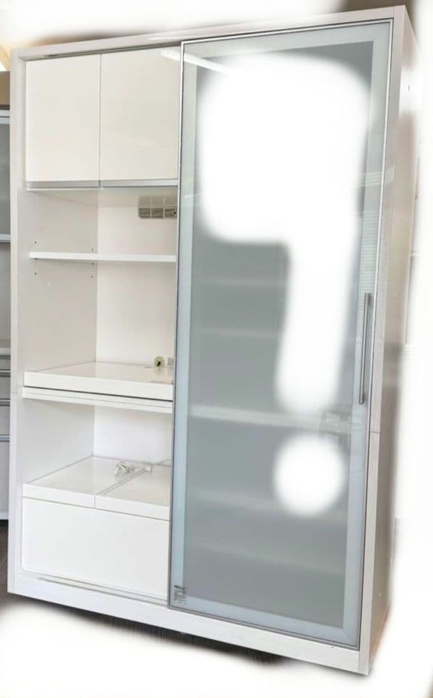 モリタインテリア 120cm幅 高さ205cmダイニングボード 食器棚 ホワイト